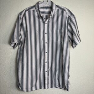 Kuhl Men's Short Sleeve Button Front Size XL Stripes Pocket The Bohemian